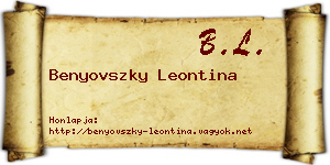 Benyovszky Leontina névjegykártya